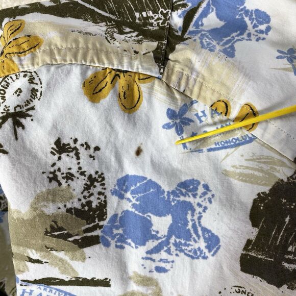 HB Harbor Bay Shirt Mens 4XL Tan Hawaiian Palm Short Sleeve Button Pocket Tropic - Picture 12 of 14